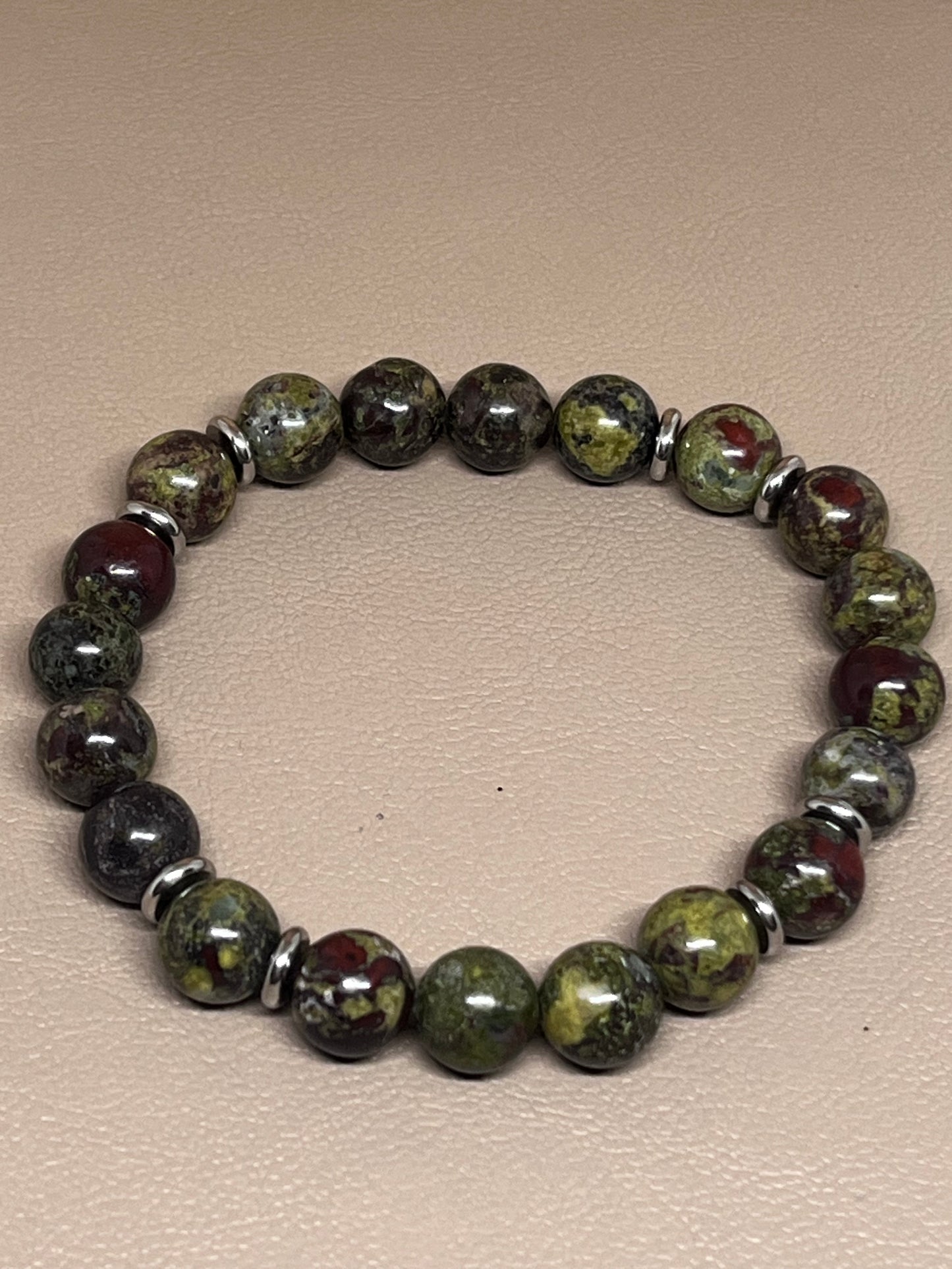 Armbånd Drageblodstein og sølv