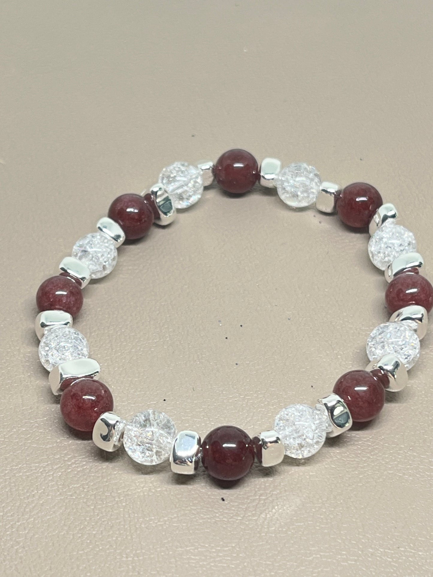 Armbånd Granat og kvarts