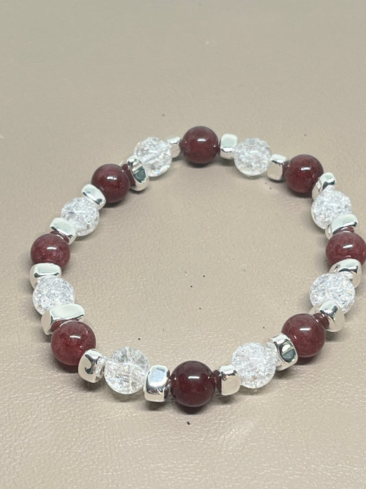 Armbånd Granat og kvarts