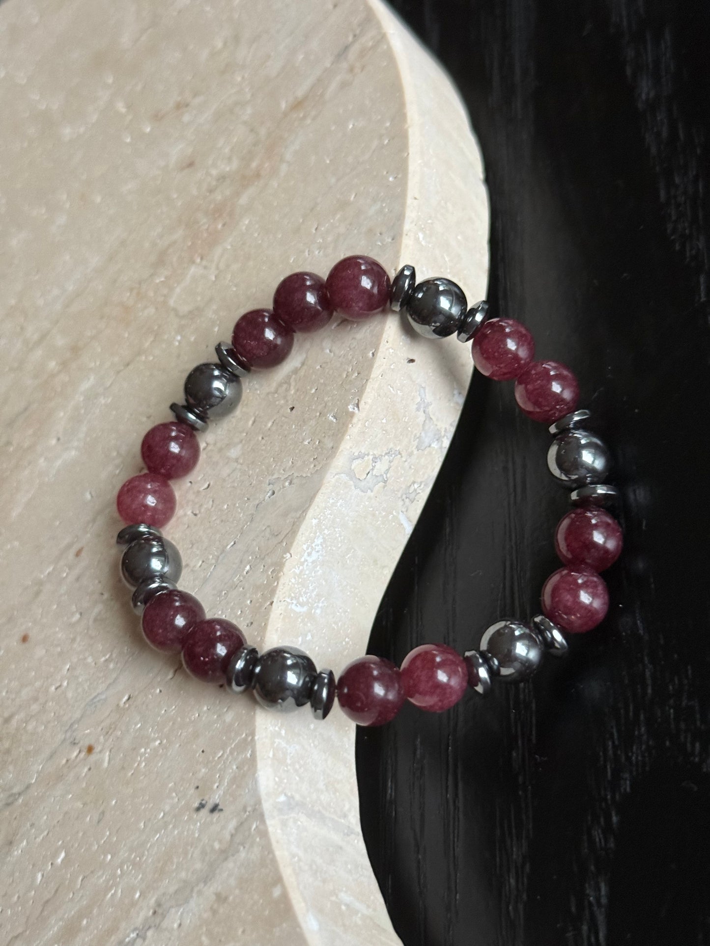 Armbånd Røde granatperler - inluma