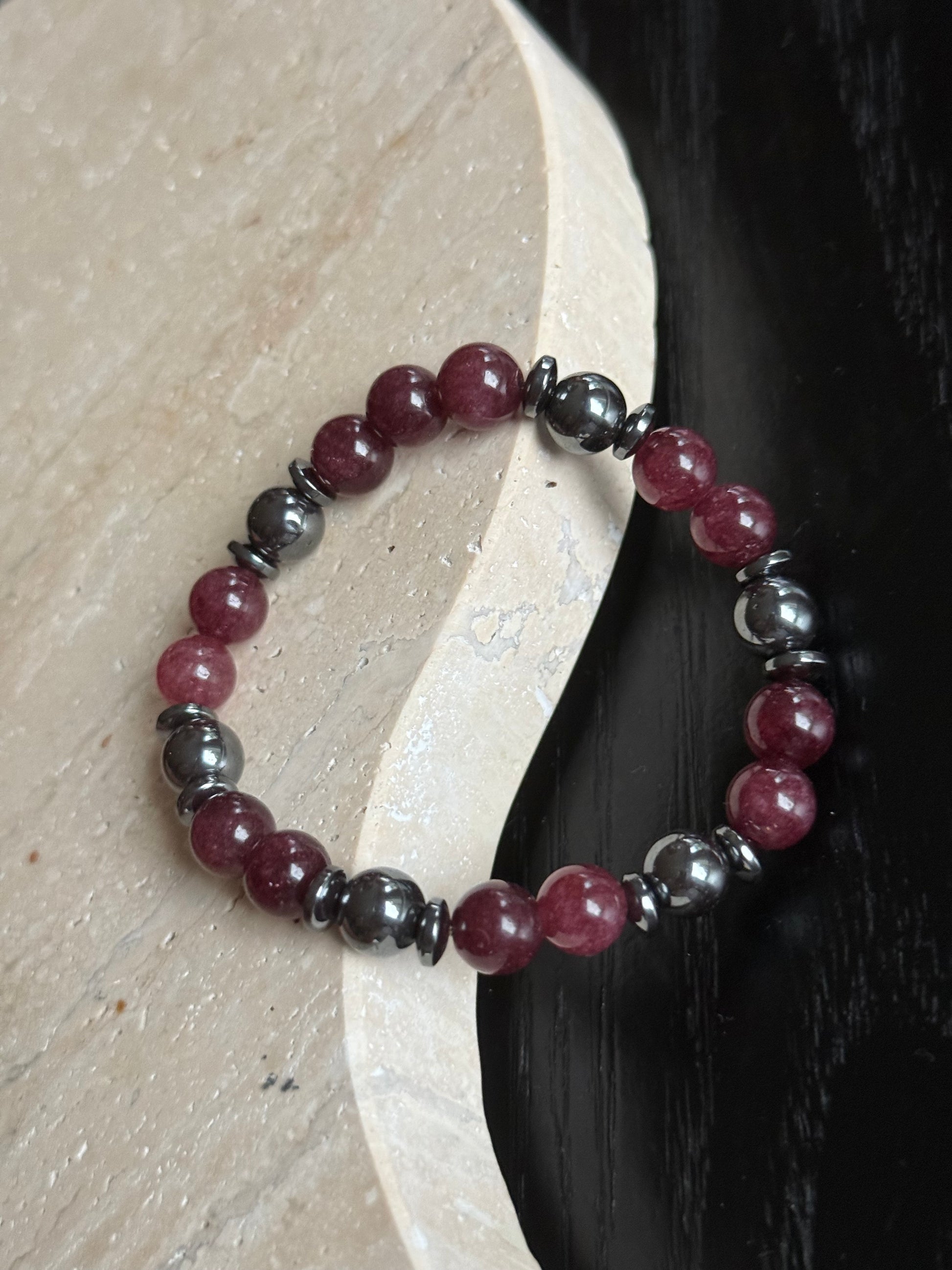 Armbånd Røde granatperler - inluma