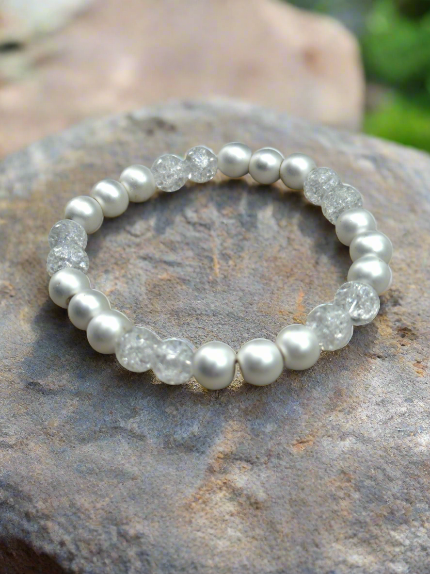 Armbånd sølv hematitt og kvarts - inluma