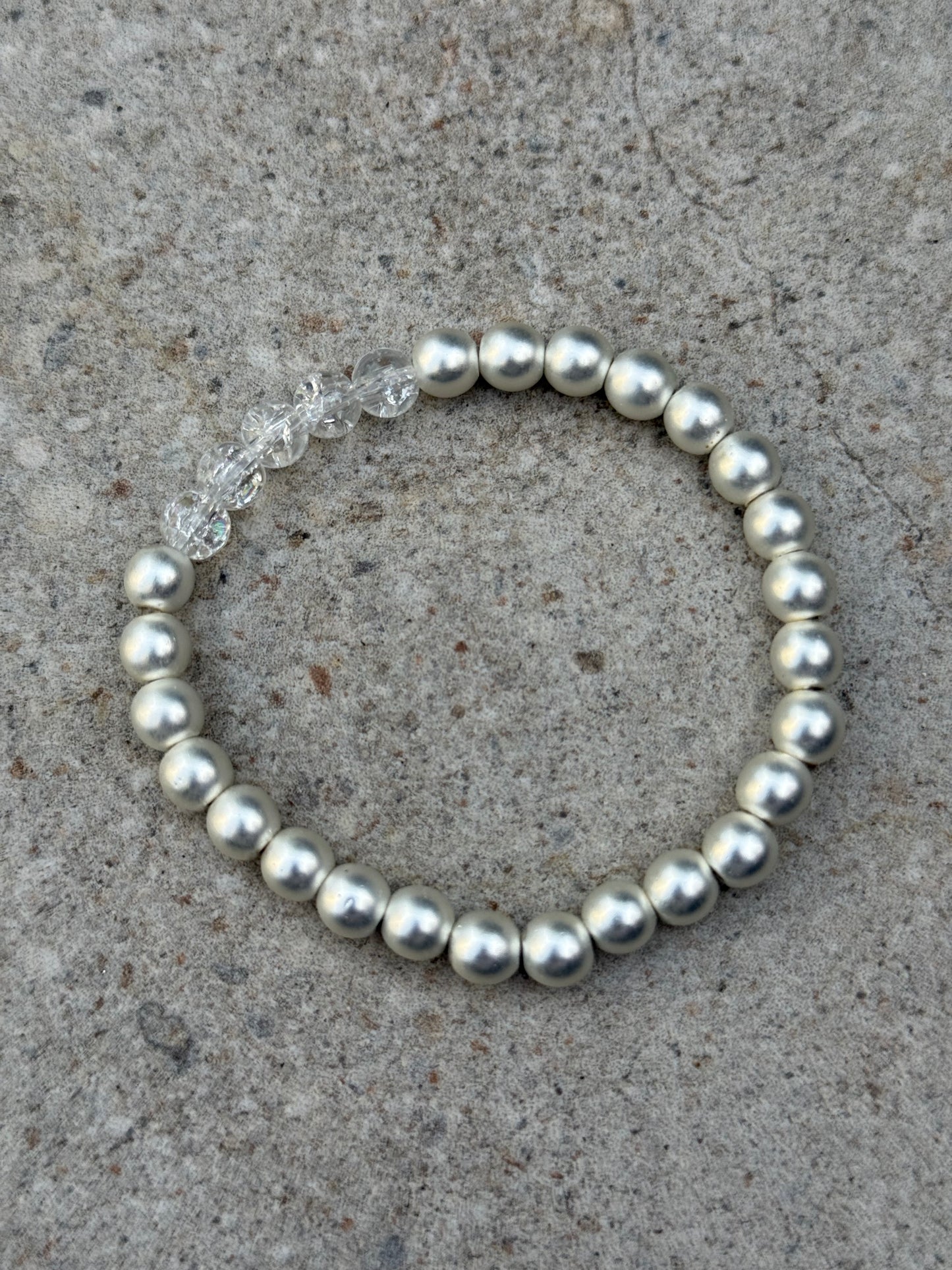 Armbånd sølv hematitt og krakelert kvarts - inluma