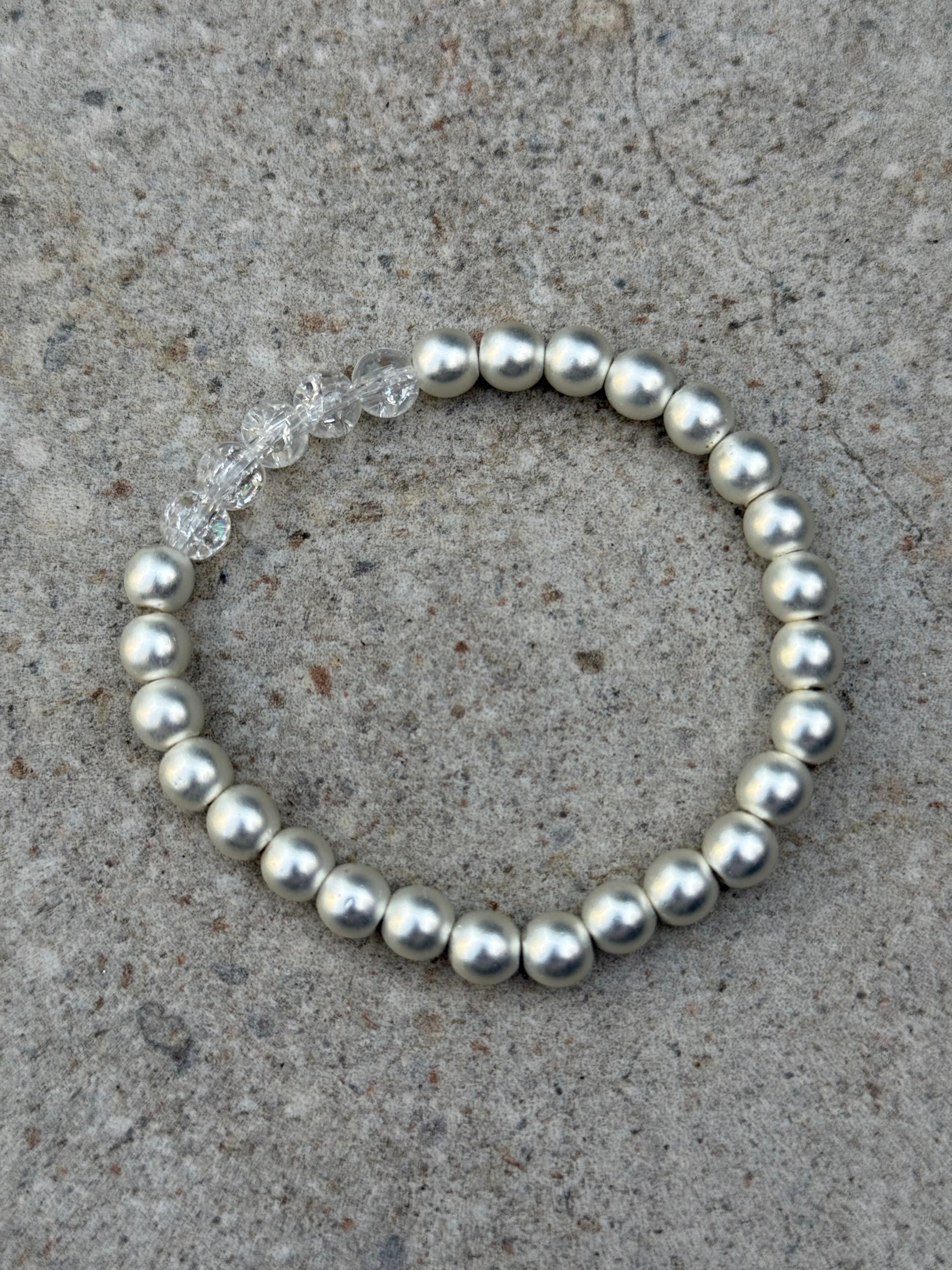 Armbånd sølv hematitt og krakelert kvarts - inluma