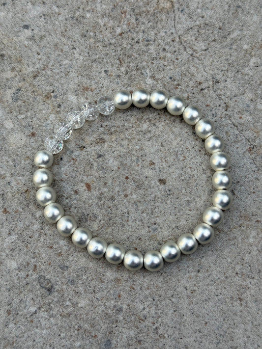 Armbånd sølv hematitt og krakelert kvarts - inluma