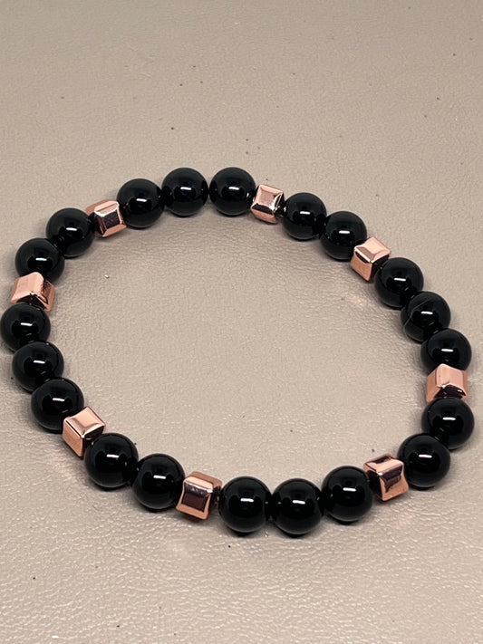 Sort onyx og roségull