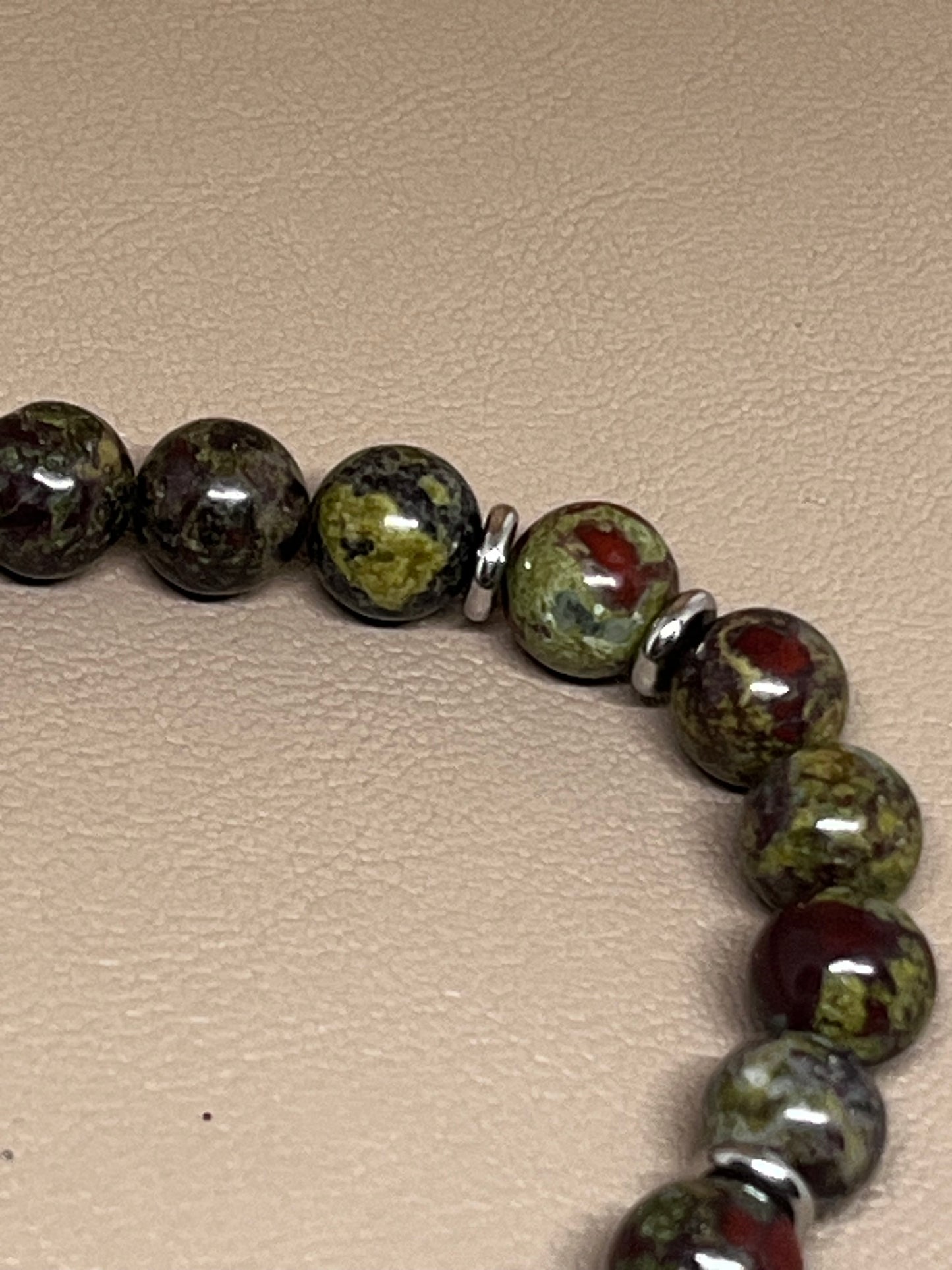 Armbånd Drageblodstein og sølv