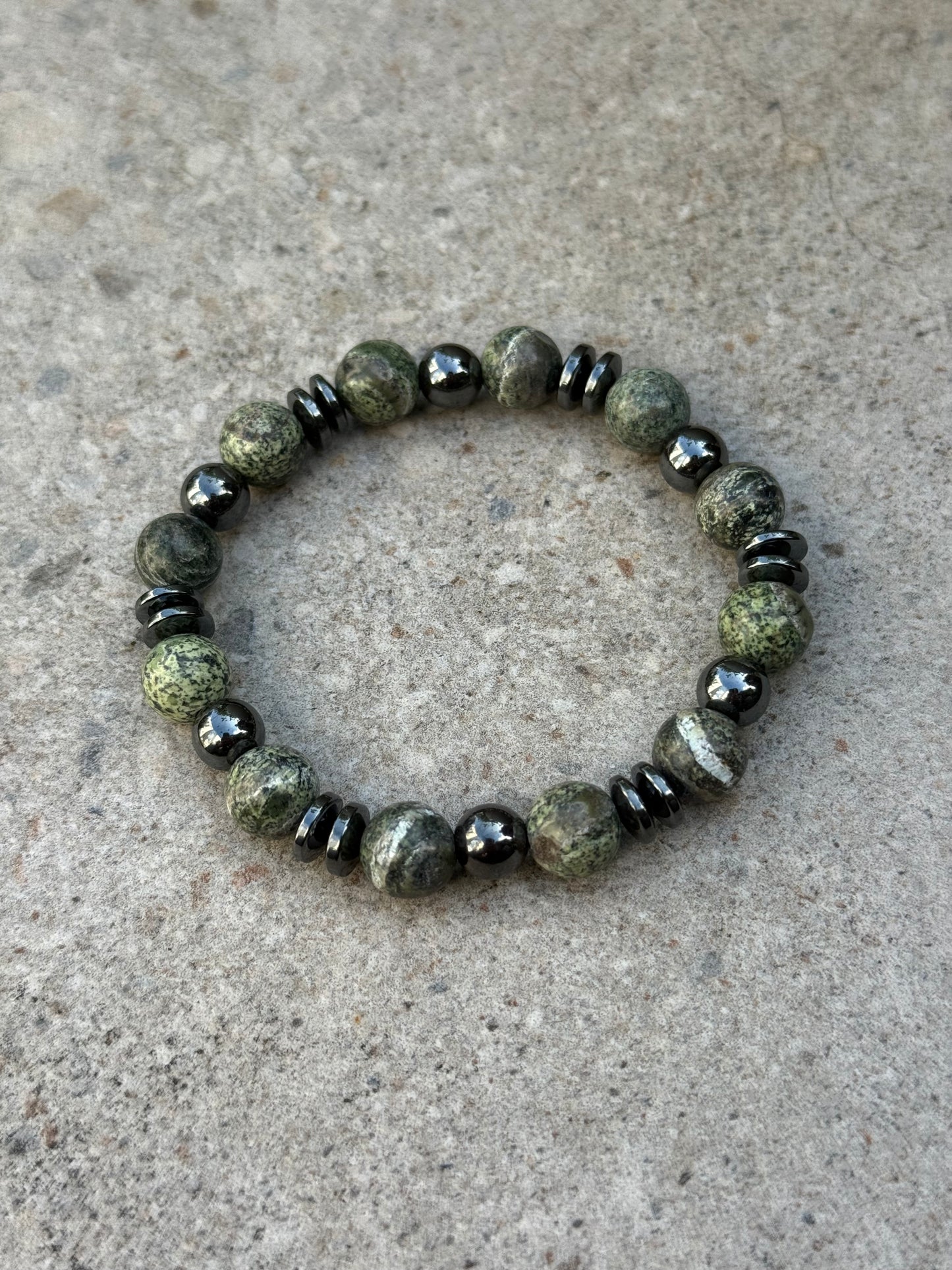 Store grønne jasperperler - inluma