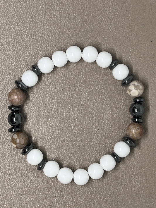 Armbånd Hvit og brun