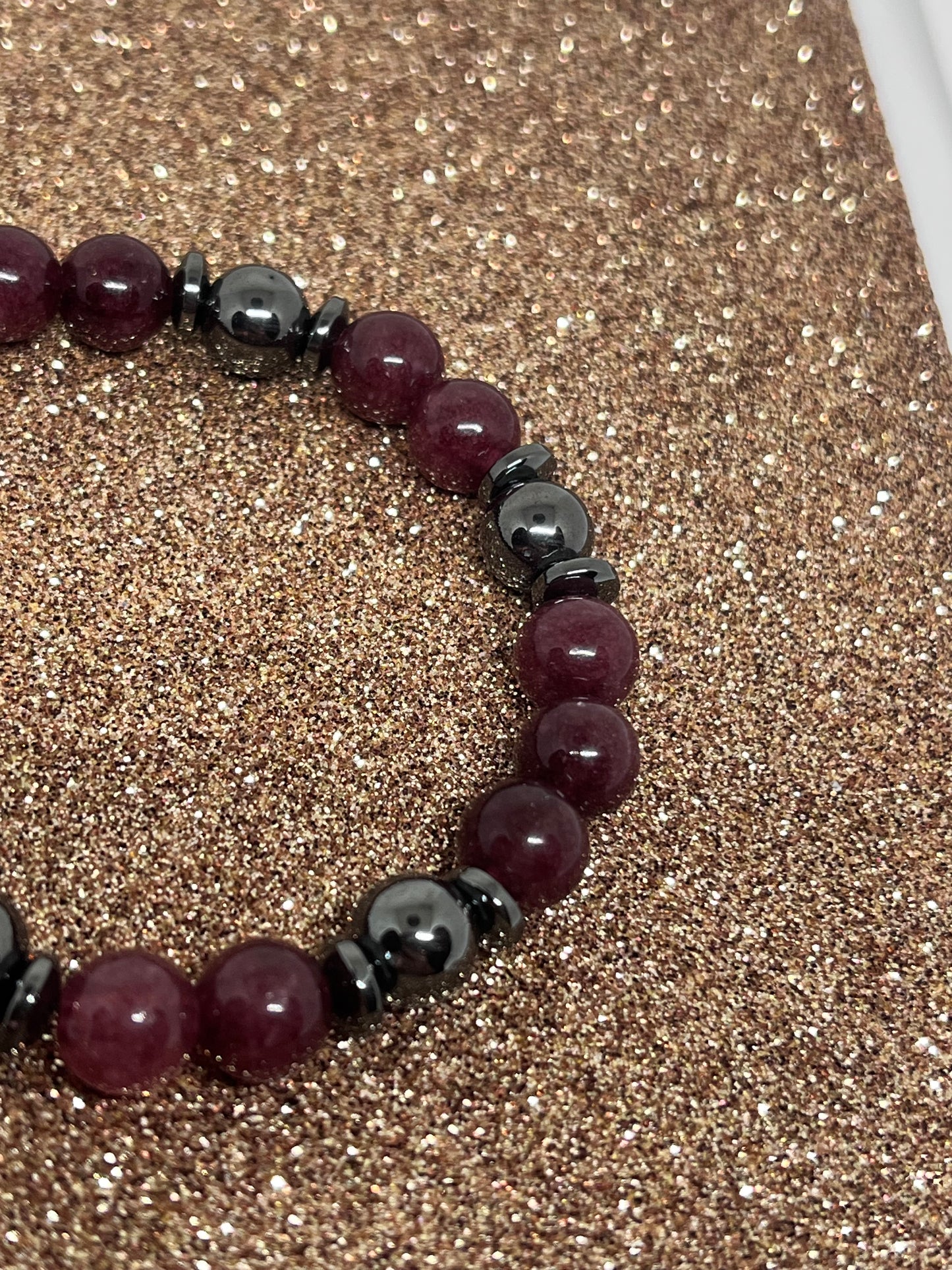 Armbånd Røde granatperler