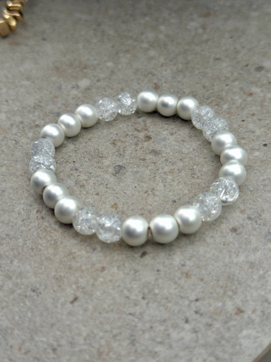 Armbånd sølv hematitt og kvarts - inluma